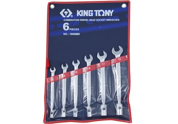 10-19mm bộ cờ lê miệng – tuýp 6 cái hệ mét Kingtony 1B06MR