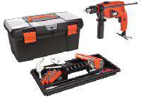 13mm Máy khoan búa 550W kèm 103 phụ kiện Black and Decker HD500BX