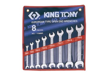 6-22mm bộ hai đầu miệng 8 cái hệ mét Kingtony 1108MR