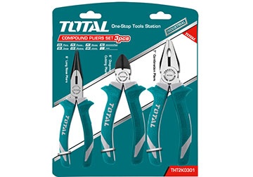 Bộ kìm điện, kìm cắt và kìm nhọn cao cấp 3 chi tiết Total THT2K0301S
